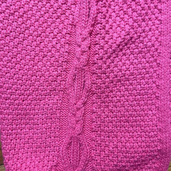 Petit Lem Pink Cable Knit  Granny Cardigan, size 6 - Picture 4 of 6